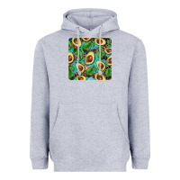 Heather Grey avacado with turquoise and leopard background mug coaster Heavyweight Hoodie - BarkalooDesign