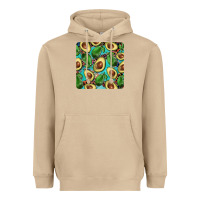 Mushroom avacado with turquoise and leopard background mug coaster Heavyweight Hoodie - BarkalooDesign