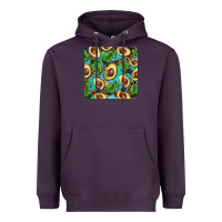 Plum avacado with turquoise and leopard background mug coaster Heavyweight Hoodie - BarkalooDesign