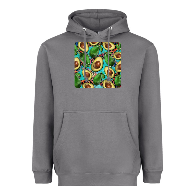 Avacado With Turquoise And Leopard Background Mug Coaster Heavyweight Hoodie by BarkalooDesign | Teevron