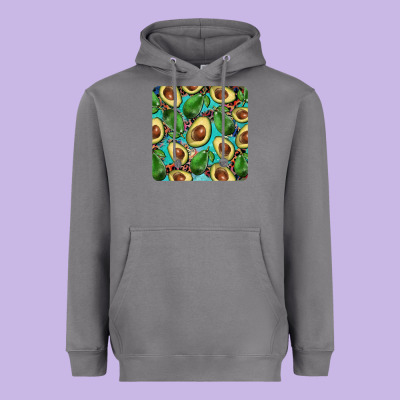 Avacado With Turquoise And Leopard Background Mug Coaster Heavyweight Hoodie Designed By Barkaloodesign