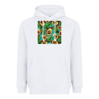 White avacado with turquoise and leopard background mug coaster Heavyweight Hoodie - BarkalooDesign