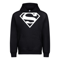 Black Supergirl White & Pink Shield Urban Hoodie - longCreatives