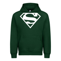 Forest Green Supergirl White & Pink Shield Urban Hoodie - longCreatives