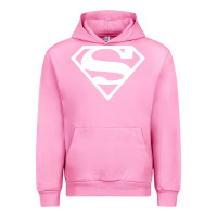 Fuchsia Pink Supergirl White & Pink Shield Urban Hoodie - longCreatives