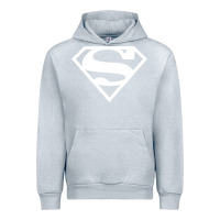 Heather Grey Supergirl White & Pink Shield Urban Hoodie - longCreatives