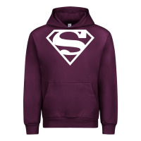 Mauve Wine Supergirl White & Pink Shield Urban Hoodie - longCreatives