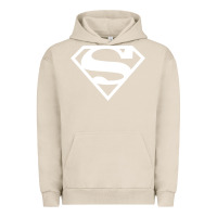Pigment French Oak Supergirl White & Pink Shield Urban Hoodie - longCreatives