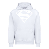 White Supergirl White & Pink Shield Urban Hoodie - longCreatives