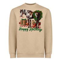 Mushroom happy holidays mustang horse Heavyweight Sweatshirt - LillyAllenDesigns