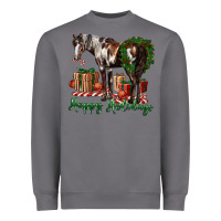 Happy Holidays Mustang Horse Heavyweight Sweatshirt | Teevron