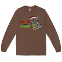 Chestnut merry and bright french bulldog Long Sleeve Tee - RanaPortraitStore