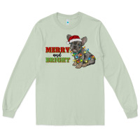 Matcha merry and bright french bulldog Long Sleeve Tee - RanaPortraitStore