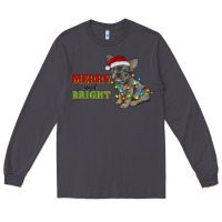 Smoke merry and bright french bulldog Long Sleeve Tee - RanaPortraitStore