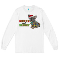 White merry and bright french bulldog Long Sleeve Tee - RanaPortraitStore