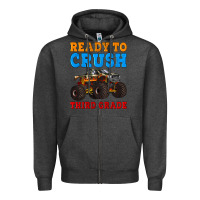 Charcoal Heather ready to crush third grade Zipper Hoodie - Artiststas