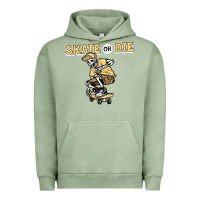 Pigment Oil Green skate or die funny skeleton skating skater halloween costume Urban Hoodie - longCreatives