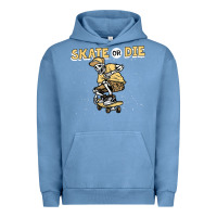 Pigment Pebble Blue skate or die funny skeleton skating skater halloween costume Urban Hoodie - longCreatives