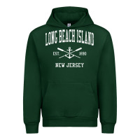 Forest Green Long Beach Island NJ Vintage Crossed Oars & Boat Anchor Spor Urban Hoodie - longCreatives
