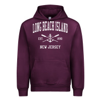 Mauve Wine Long Beach Island NJ Vintage Crossed Oars & Boat Anchor Spor Urban Hoodie - longCreatives