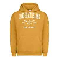 Pigment Peanut Butter Long Beach Island NJ Vintage Crossed Oars & Boat Anchor Spor Urban Hoodie - longCreatives