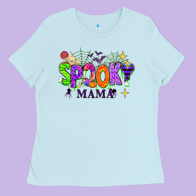 Halloween Spooky Mama Ladies Tee Designed By Texasbilliewilder