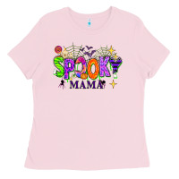 Bubblegum Pink Halloween Spooky Mama Ladies Tee - texasbilliewilder