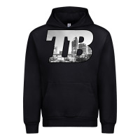 Black TB Tampa Bay City Skyline of Tampa Bay, Florida Urban Hoodie - longCreatives