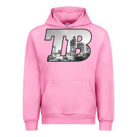 Fuchsia Pink TB Tampa Bay City Skyline of Tampa Bay, Florida Urban Hoodie - longCreatives