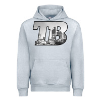 Heather Grey TB Tampa Bay City Skyline of Tampa Bay, Florida Urban Hoodie - longCreatives