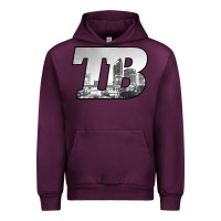 Mauve Wine TB Tampa Bay City Skyline of Tampa Bay, Florida Urban Hoodie - longCreatives