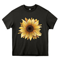 Asphalt watercolor sunflower Heavy Core Tee - JahusDesignShop