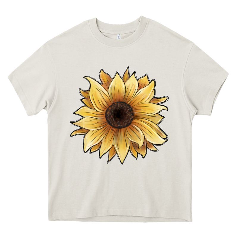 Watercolor Sunflower Heavy Core Tee by JahusDesignShop | Teevron