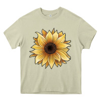 Mossy watercolor sunflower Heavy Core Tee - JahusDesignShop