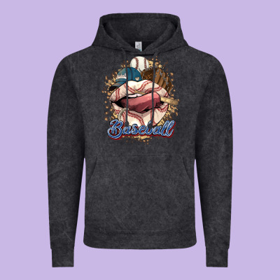 Baseball Lips Vintage Hoodie Designed By Howdyjamesfarm