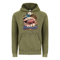 Vintage Olive Baseball lips Vintage Hoodie - HowdyJamesFarm