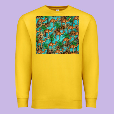 Camel Leopard Premium Sweatshirt Designed By Barkaloodesign