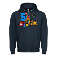 Navy forklift birthday five Zipper Hoodie - Artiststas