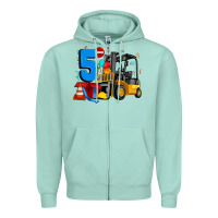 Seafoam forklift birthday five Zipper Hoodie - Artiststas