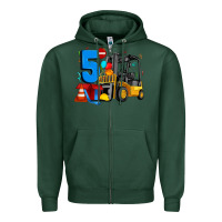 Sports Green forklift birthday five Zipper Hoodie - Artiststas