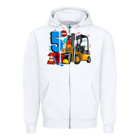 White forklift birthday five Zipper Hoodie - Artiststas