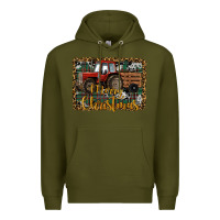 Army Green Merry Christmas Farm Tractor Premium Hoodie - RanaPortraitStore
