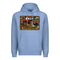 Colony Blue Merry Christmas Farm Tractor Premium Hoodie - RanaPortraitStore