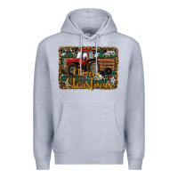 Heather Grey Merry Christmas Farm Tractor Premium Hoodie - RanaPortraitStore