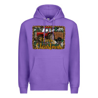 Purple Merry Christmas Farm Tractor Premium Hoodie - RanaPortraitStore