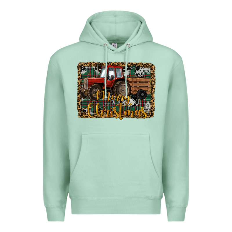 Merry Christmas Farm Tractor Premium Hoodie by RanaPortraitStore | Teevron
