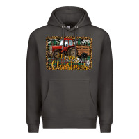 Smoke Merry Christmas Farm Tractor Premium Hoodie - RanaPortraitStore