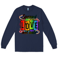 Navy spread love not hate Long Sleeve Tee - OliviaCreatesArt