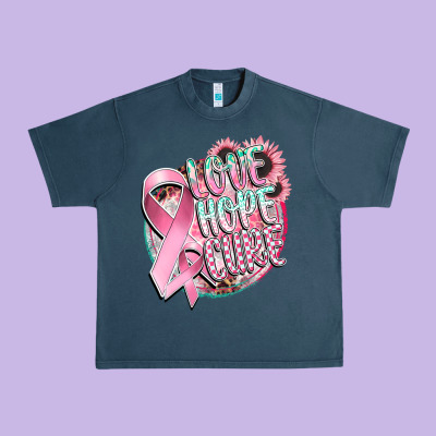 Love Hope Cure Urban Heavy Tee Designed By Cowgirlartshop