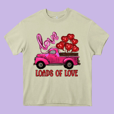 Valentine's Day Loads Of Love Turck With Balloons Heavy Core Tee Designed By Ranaportraitstore